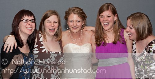 The bride and her friends: Quinn Corbin, Julia Miller, Marissa McClure, Alissa Fitch, Laura Hendee.